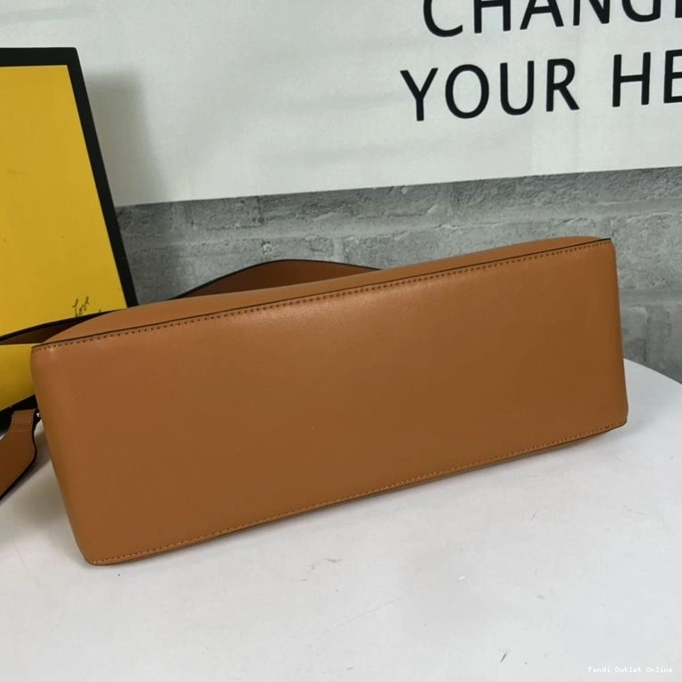 Cheap Fendi Shoulder Leather In Zip Brown Calf Bag O'Lock 0709
